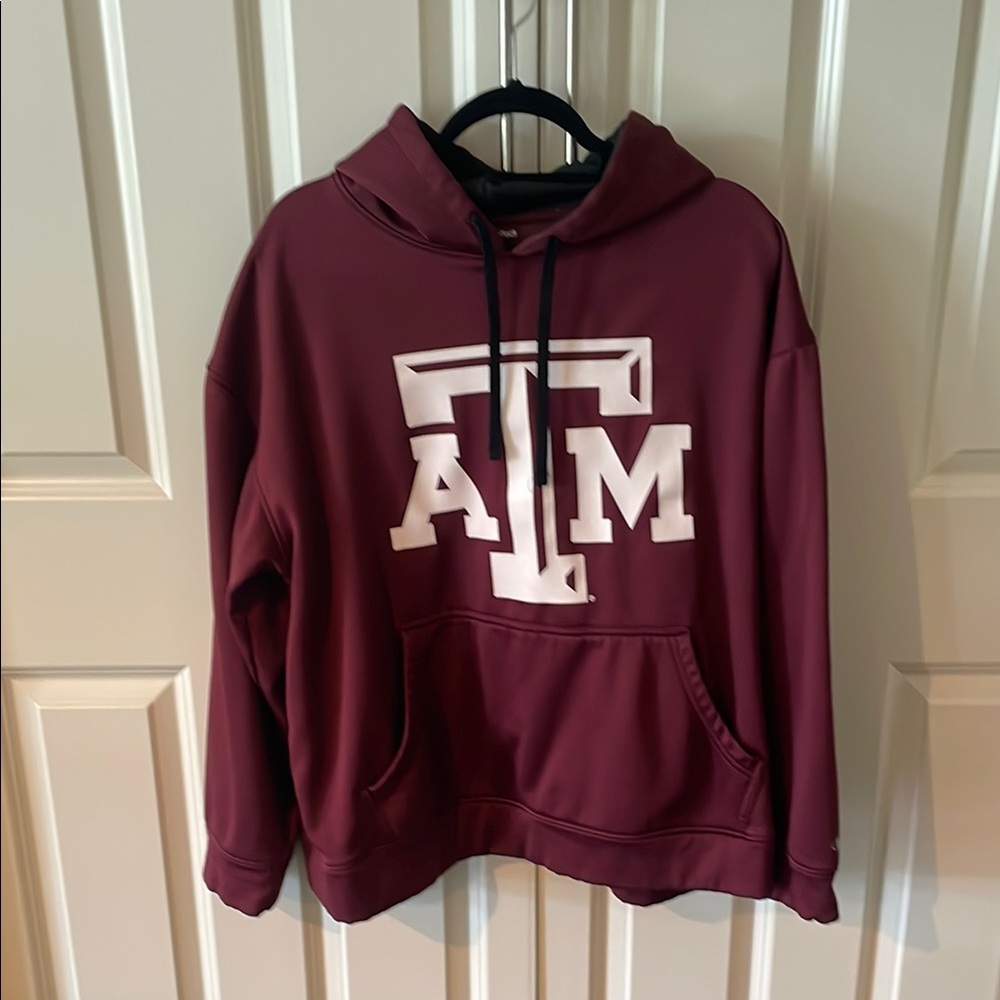 Maroon Men's Hooded Pullover Shirt- POLYESTER